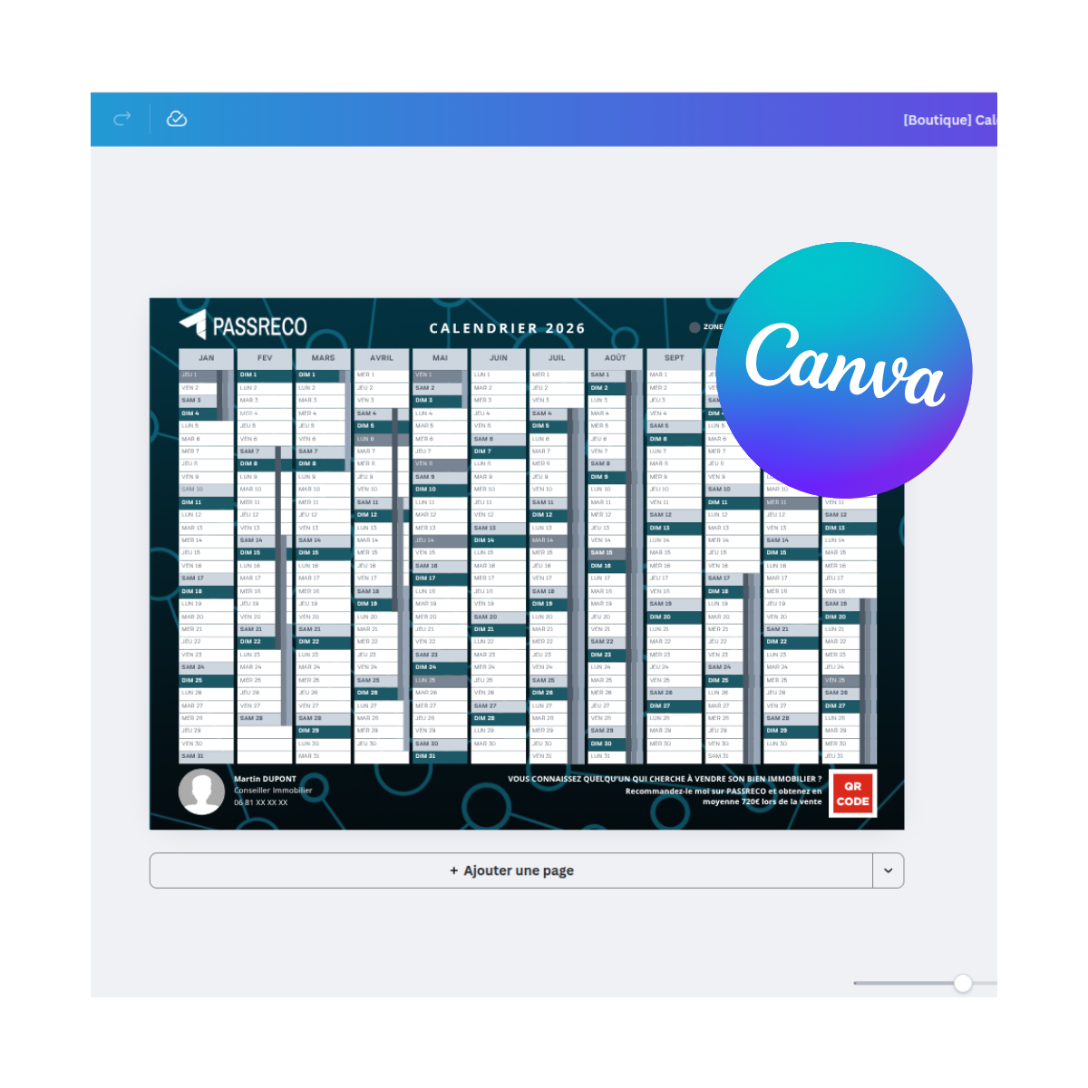 Template Gratuite Calendrier 2026