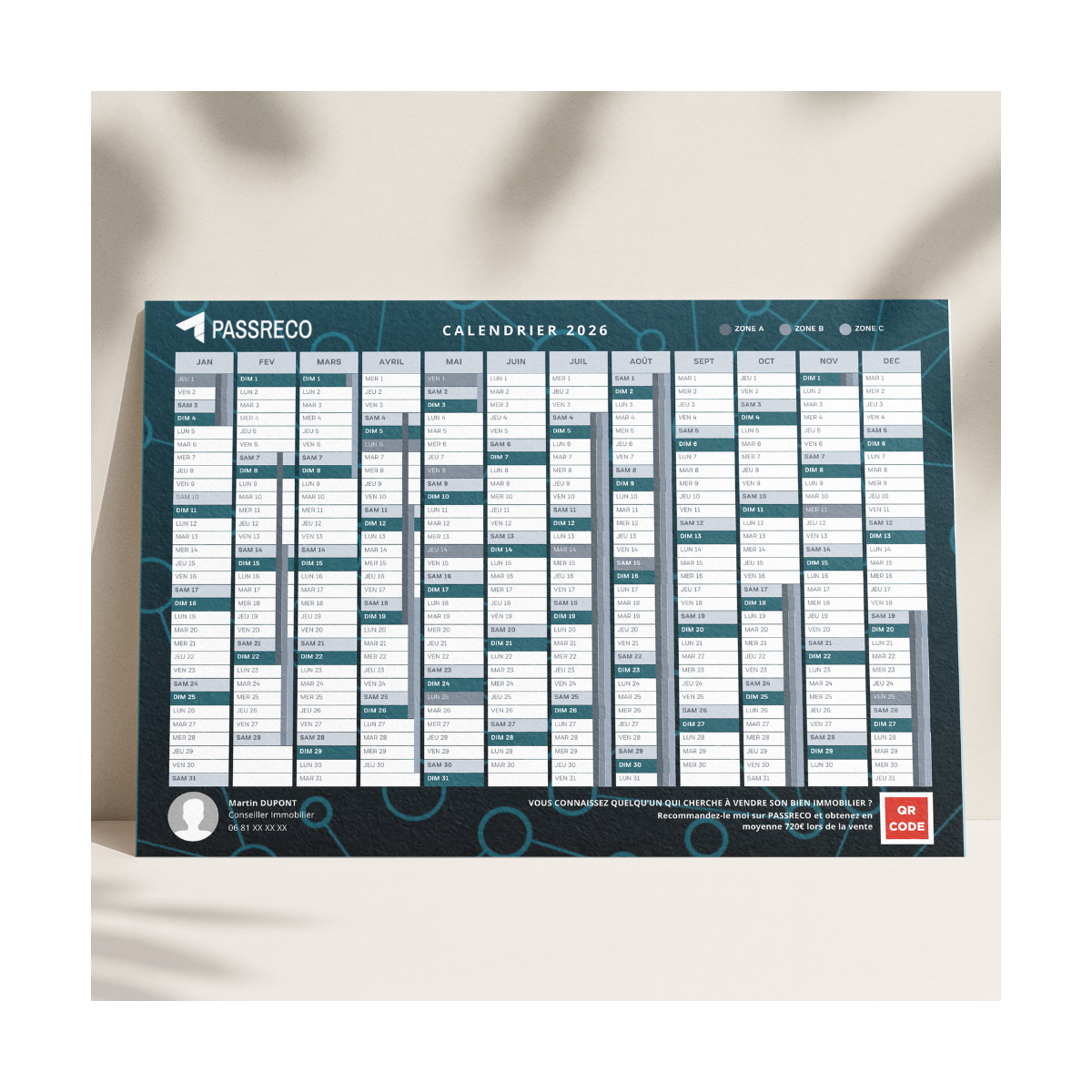 Template Gratuite Calendrier 2026