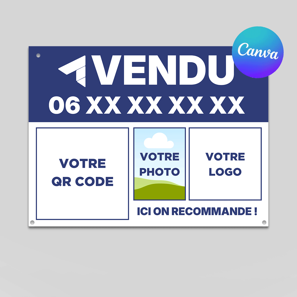 Template panneau à vendre Passreco